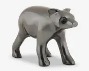 Figur bjørn koksgrå metal H.10,5 cm