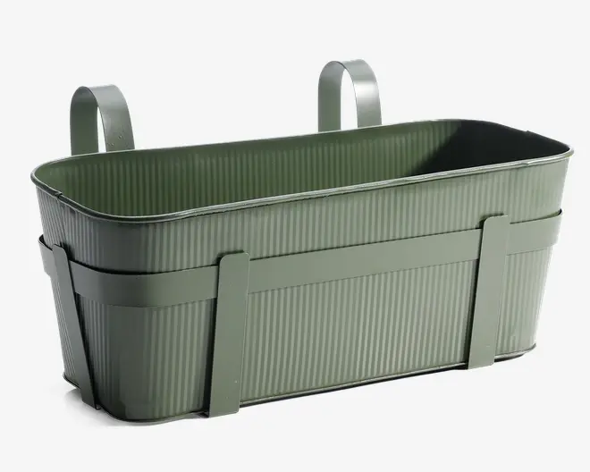 Altankasse metal grøn L.41,5 cm