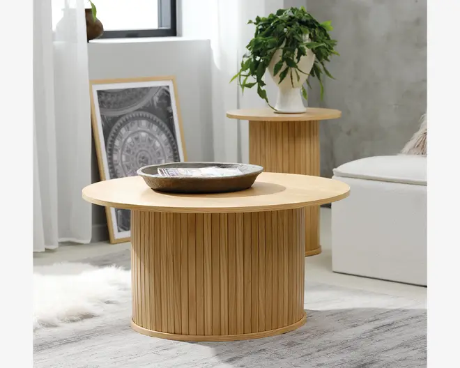 Sofabord Nola Naturfarvet Eg Ø-90 cm