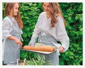 Forklæde med lomme blå/hvid 58x85 cm