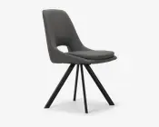 Spisebordsstol i grå kunstlæder