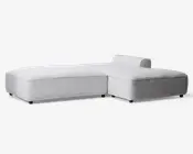 Sovesofa med open end og chaiselong højre