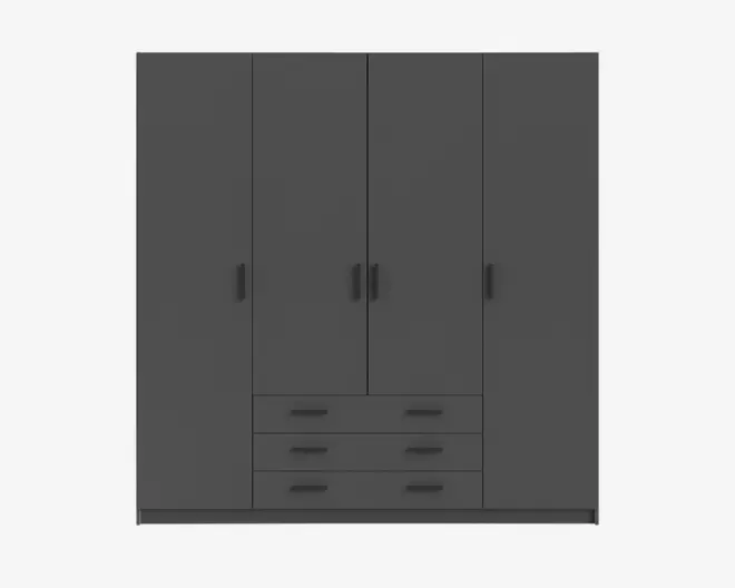 Garderobeskab Sprint m. 4 Låger og 3 Skuffer