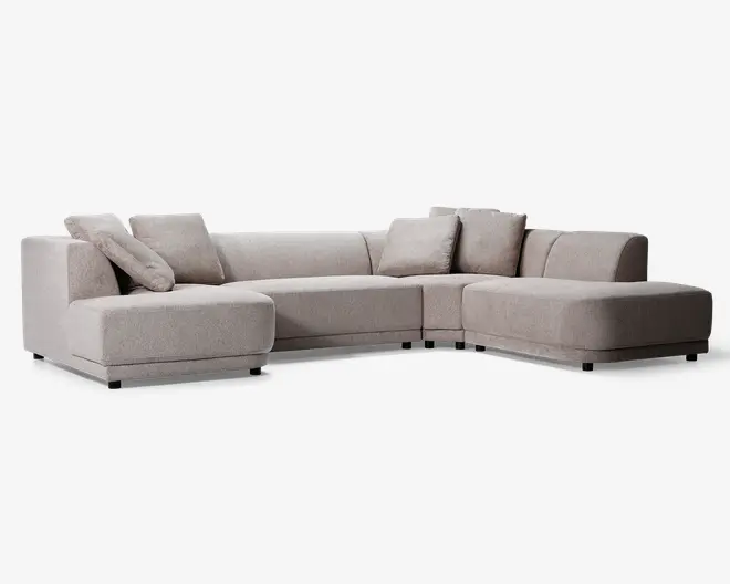 Sofa U-shape Taupe højrevendt