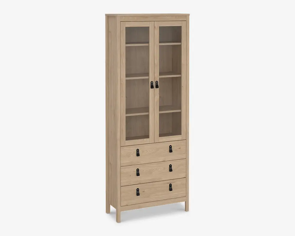 Vitrine Madrid eg med 3 skuffer
