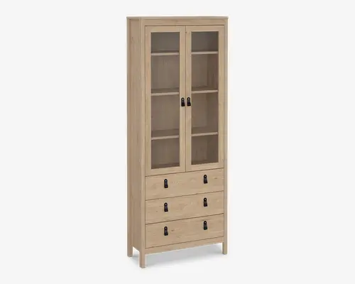 Vitrine Madrid eg med 3 skuffer