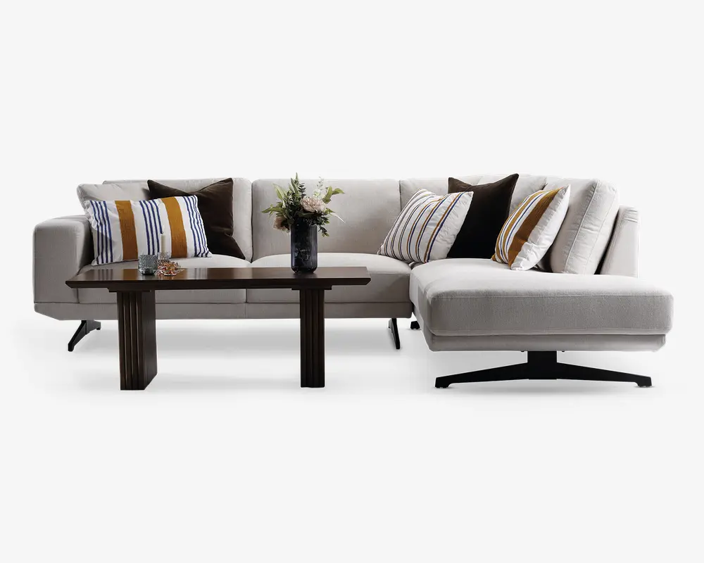 Sofa m. Åben Afslutning Beige Højrevendt