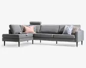 Sofa open end lys grå venstre