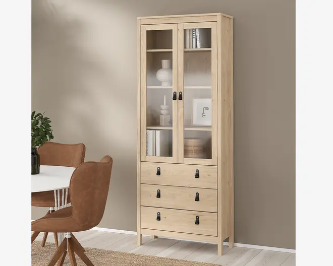 Vitrine Madrid eg med 3 skuffer