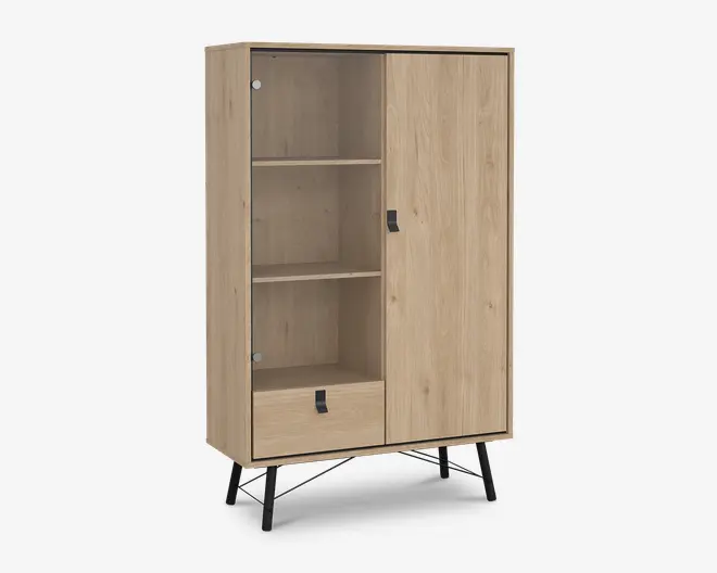 Vitrine Ry B. 102 cm eg/sort