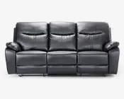 Sofa 3 pers med recliner sort