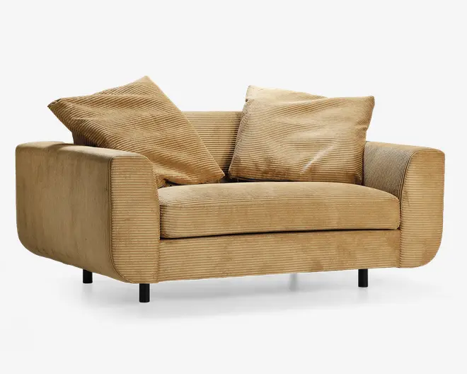 Stol 1,5 pers stol Motive gul fløjl