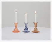 Lysestage Tulip Røgfarvet H.11,5 cm 