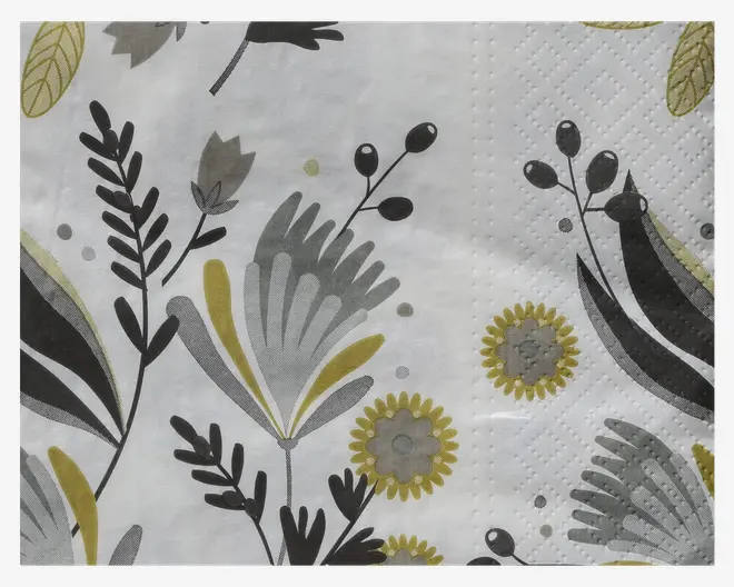 Servietter brun blomster 33x33 cm 