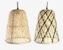 Loftlampe bambus 2 ass farver Ø.30 cm