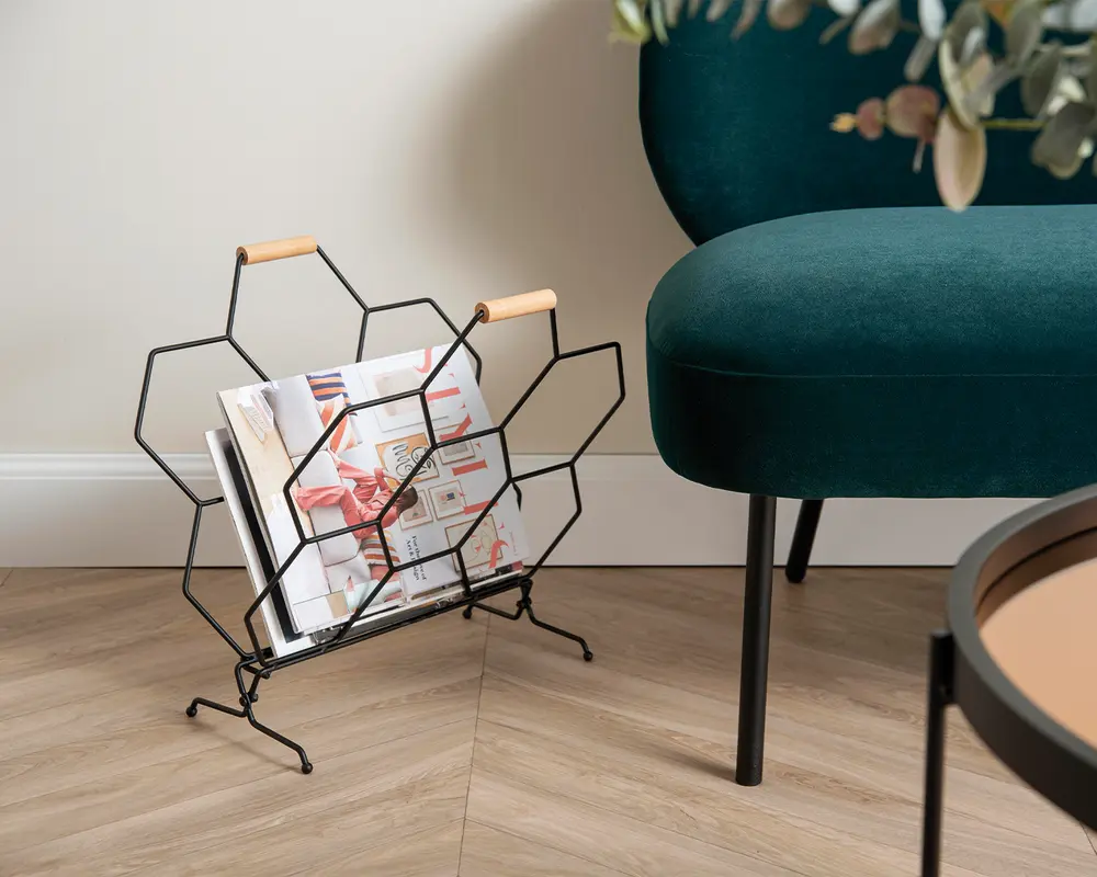 Magasinholder Honeycomb sort H.45 cm 