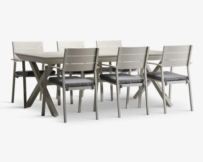 Havestol creme aluminium m/hynde