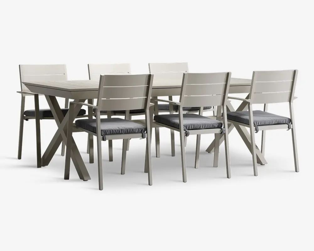 Havestol creme aluminium m/hynde