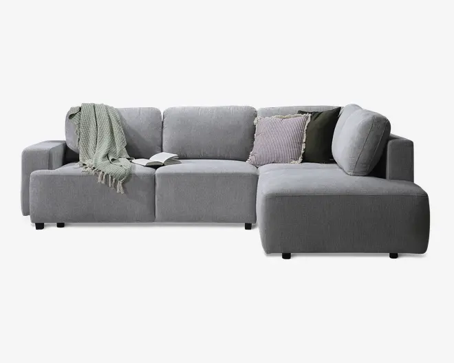 Sovesofa open end højre grå/beige