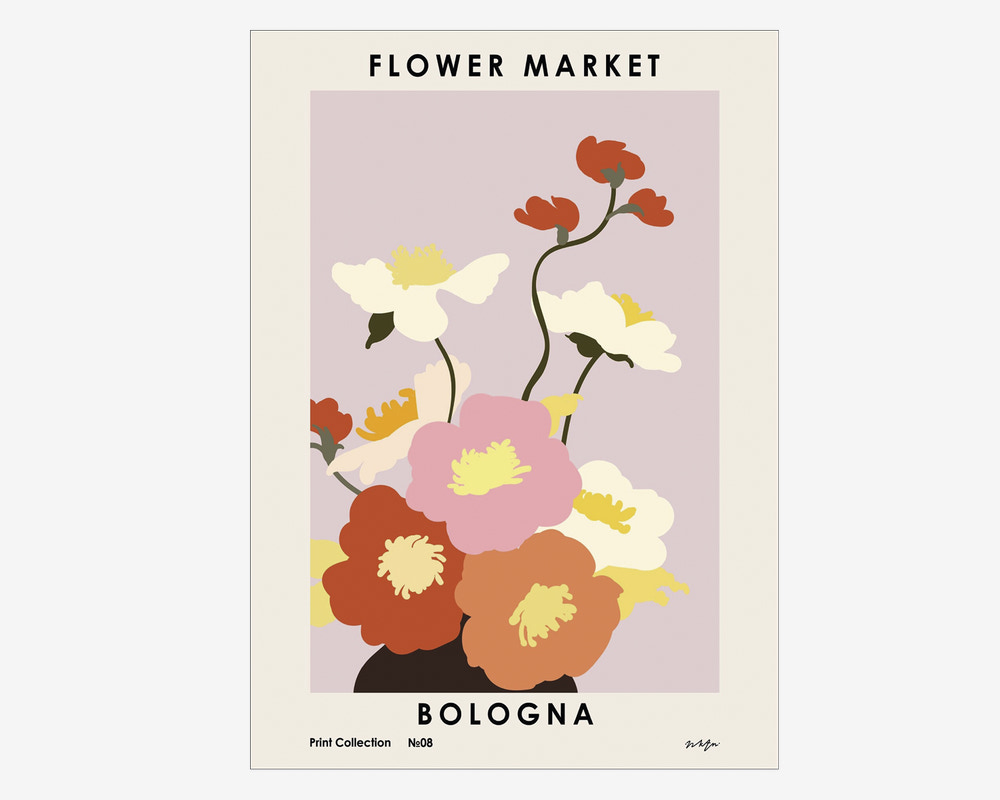 Plakat flower market 30x40 cm