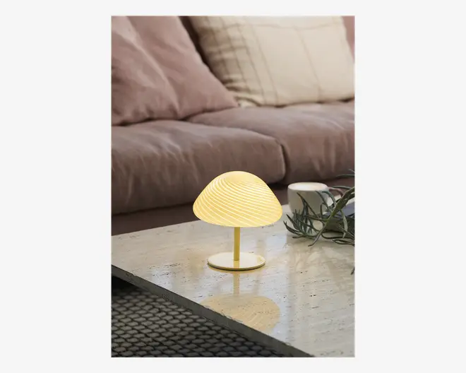 Bordlampe Mini Mus creme H.17 cm 
