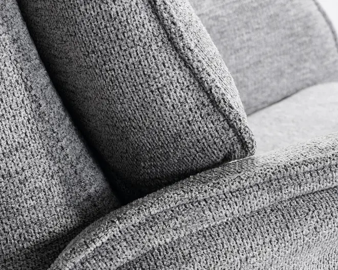 Drejestol m/indbygget fodskammel grå stof