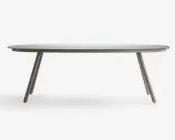 Havebord med mælkehvid glasplade