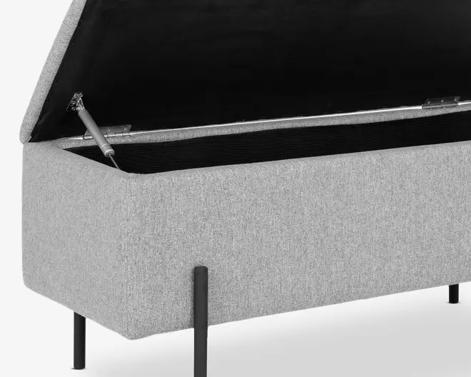 Puf/bænk med opbevaring grå