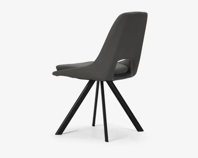 Spisebordsstol i grå kunstlæder