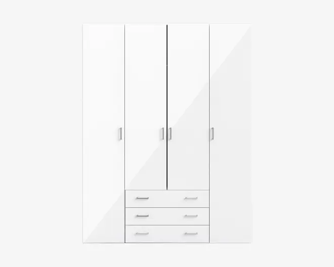 Garderobeskab Space m. 4 låger og 3 Skuffer