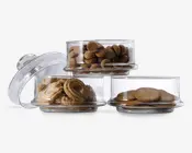 Opbevaringsglas 3 rum H.21 cm