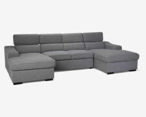 Sovesofa U-Shape Lys Grå