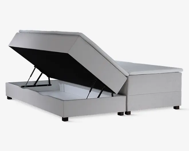 Boxmadras med magasin 180 x 200 cm beige