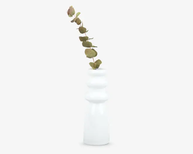 Vase sparkle bottle glas hvid H.20,5 cm 