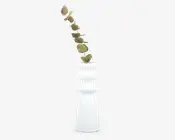 Vase sparkle bottle glas hvid H.20,5 cm 