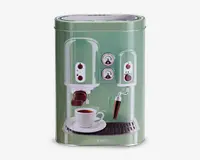 Kaffedåse m. kaffemaskine print H.19 cm 