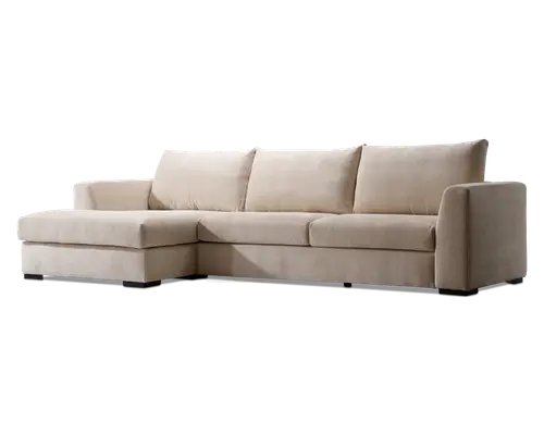 Sofa med chaiselong lys beige venstre