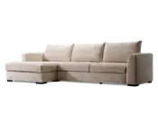 Sofa med chaiselong lys beige venstre