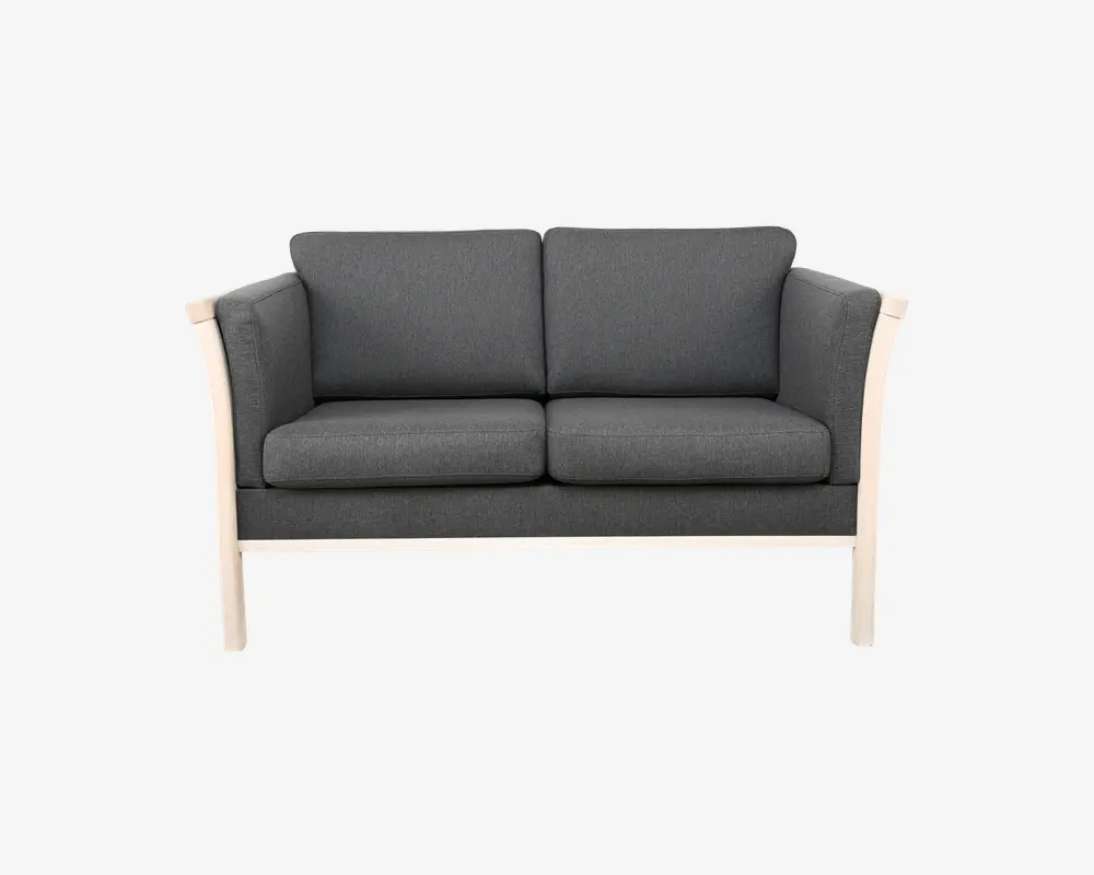 Sofa 2 Pers. Tremmesofa Grå Stof