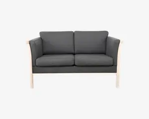Sofa 2 Pers. Tremmesofa Grå Stof
