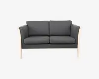 Sofa 2 Pers. Tremmesofa Grå Stof