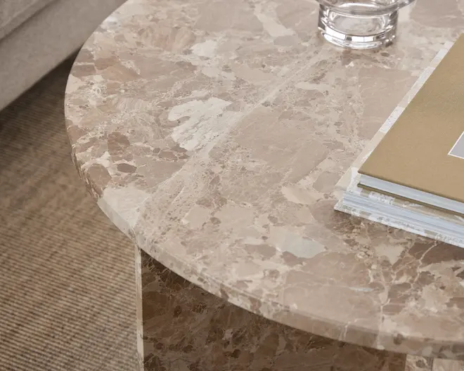 Sofabord Vega Latte marmor Dia-Ø90 cm