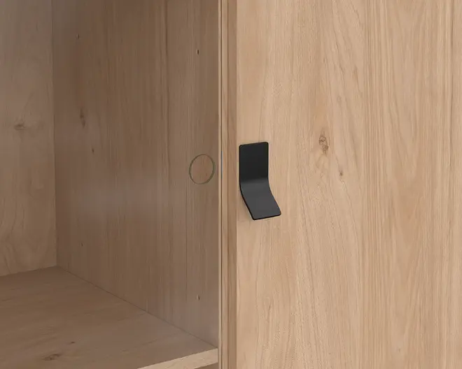 Vitrine Ry B. 102 cm eg/sort