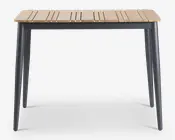 Havebord teak/aluminium 100x100 cm