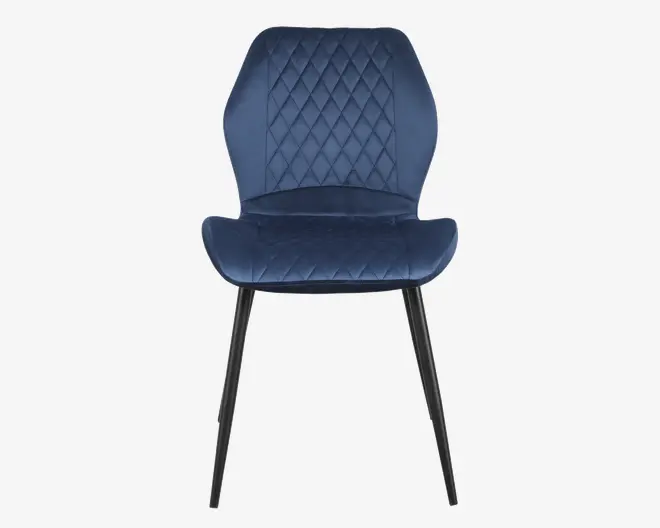 Spisebordsstol i blå velour