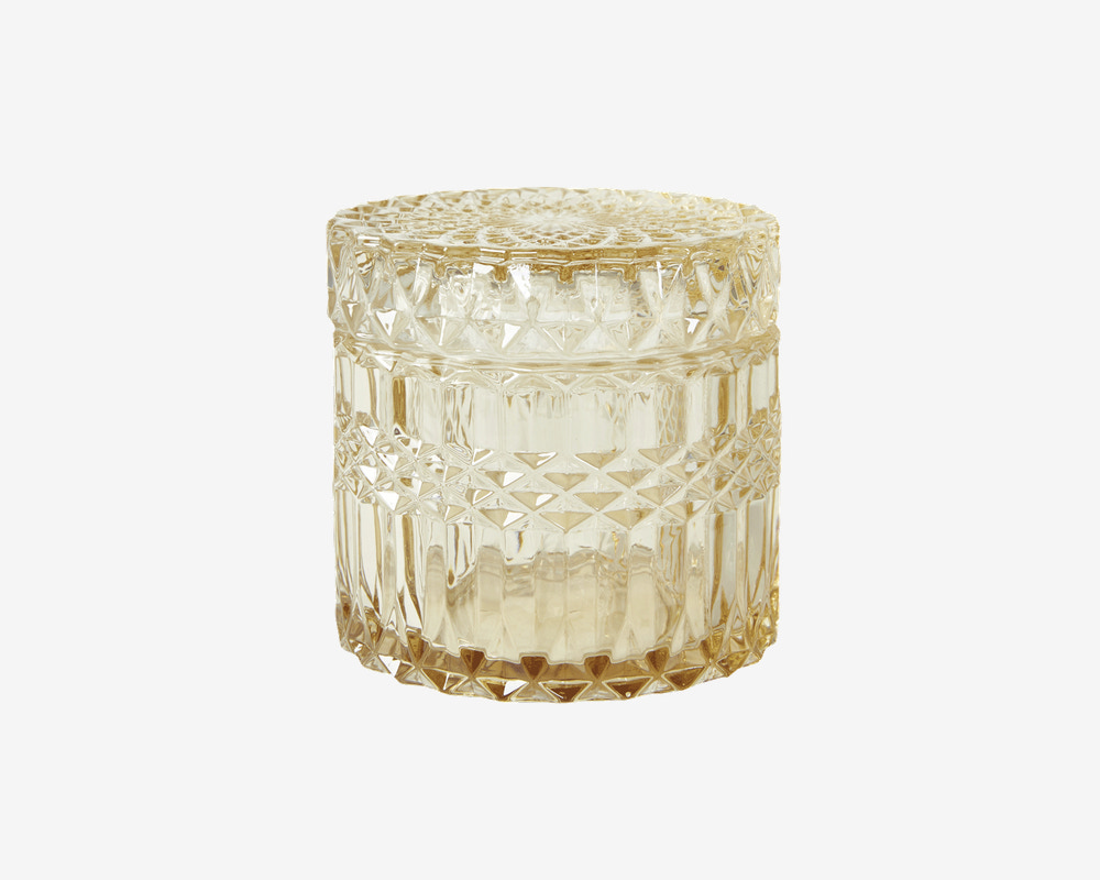 Krukke Med Låg Glas Røgfarvet H.9 cm 