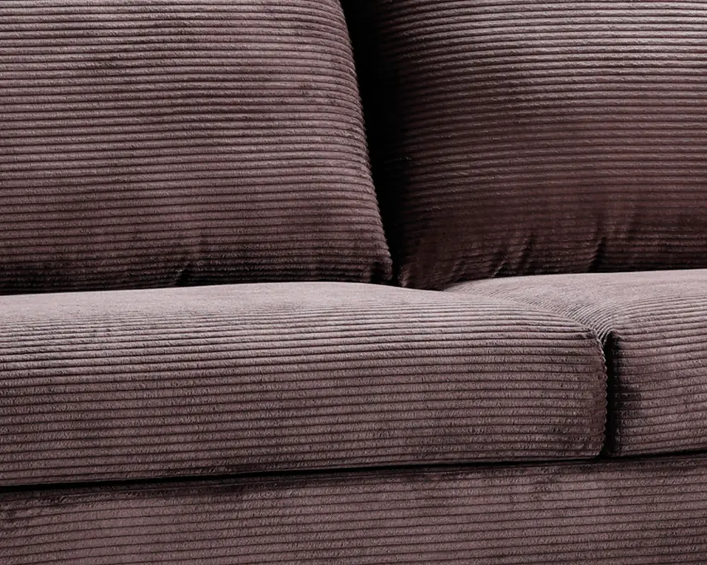 Sofa med chaiselong brun fløjl højre