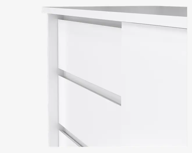 Kommode Naia med 3 skuffer og en skydedør hvid