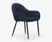 Spisebordsstol med armlæn i blå