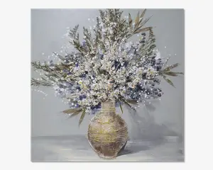 Maleri små blomster vase 100x100 cm 